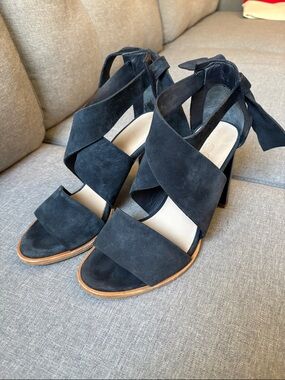 COS Women's Black Suede Block Heel Sandals